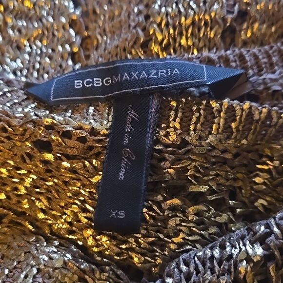 BCBGMaxazira Gold Metallic Vest XSMALL - Picture 7 of 7